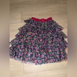 MINI BODEN ruffled floral tulle skirt 6-7Y